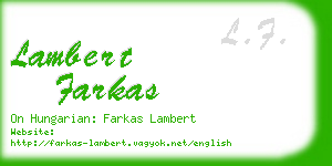 lambert farkas business card